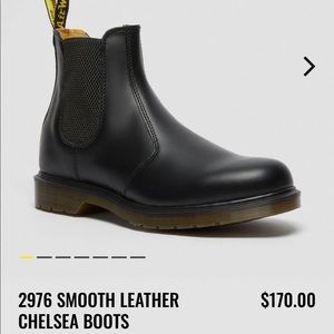 DR. MARTENS 2976 SMOOTH LEATHER BLACK CHELSEA BOOTS